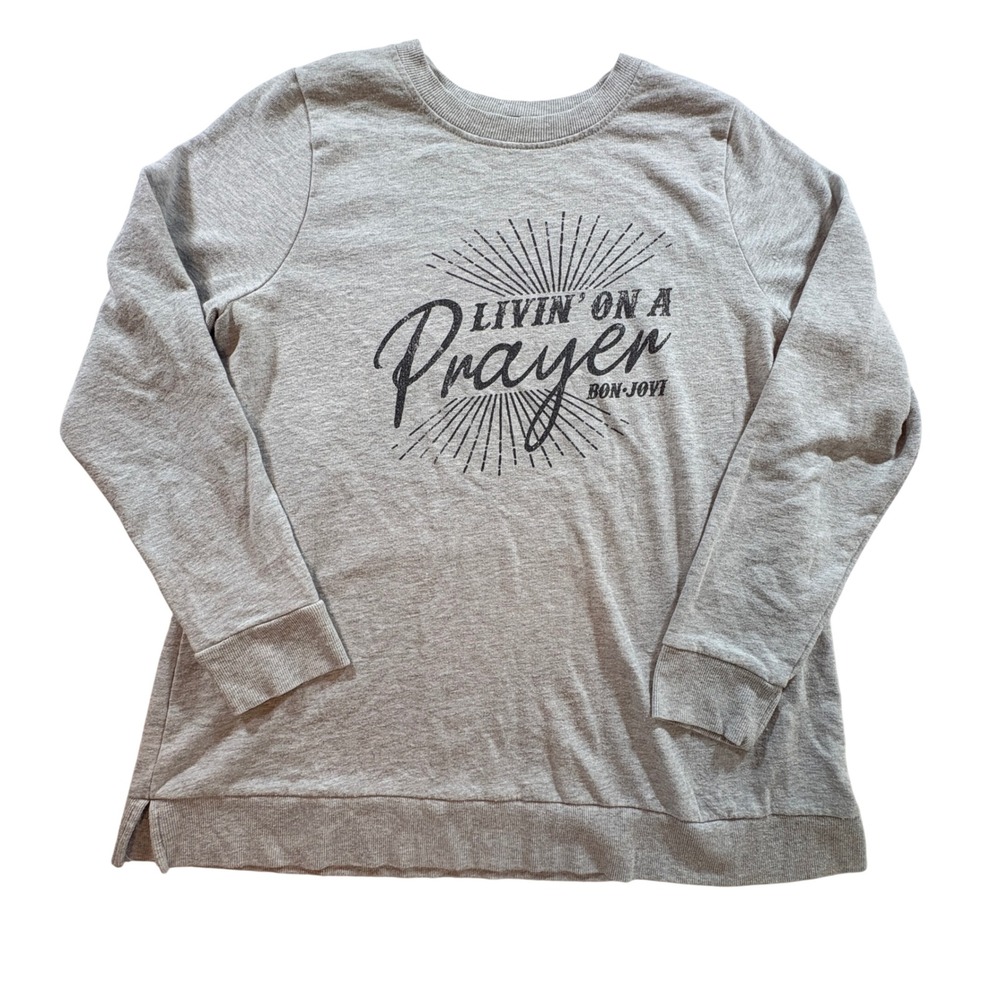Lane Bryant Bon Jovi Graphic Sweatshirt Womens 14/16 Gray Band Pullover Top